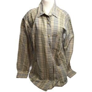 Woolrich Button Up Plaid Flannel Shacket Men's Large Retro Grandpa Core